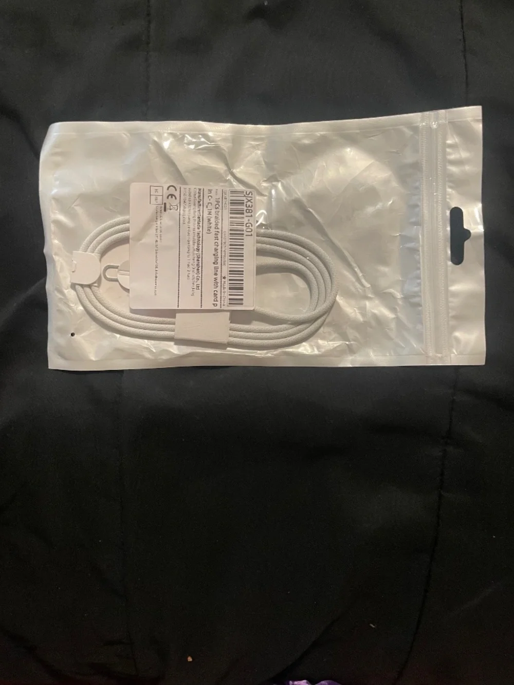 White Braided USB-C Fast Charging Cable 1M New Sealed - As Pictured